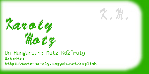 karoly motz business card
